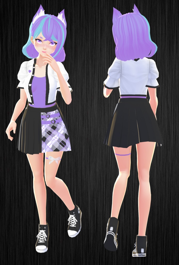 Purple Plaid Set
