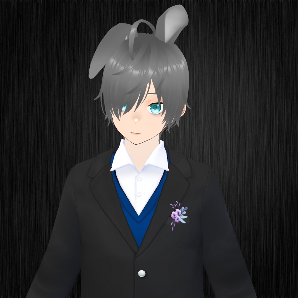 Blue - Black Flower Suit