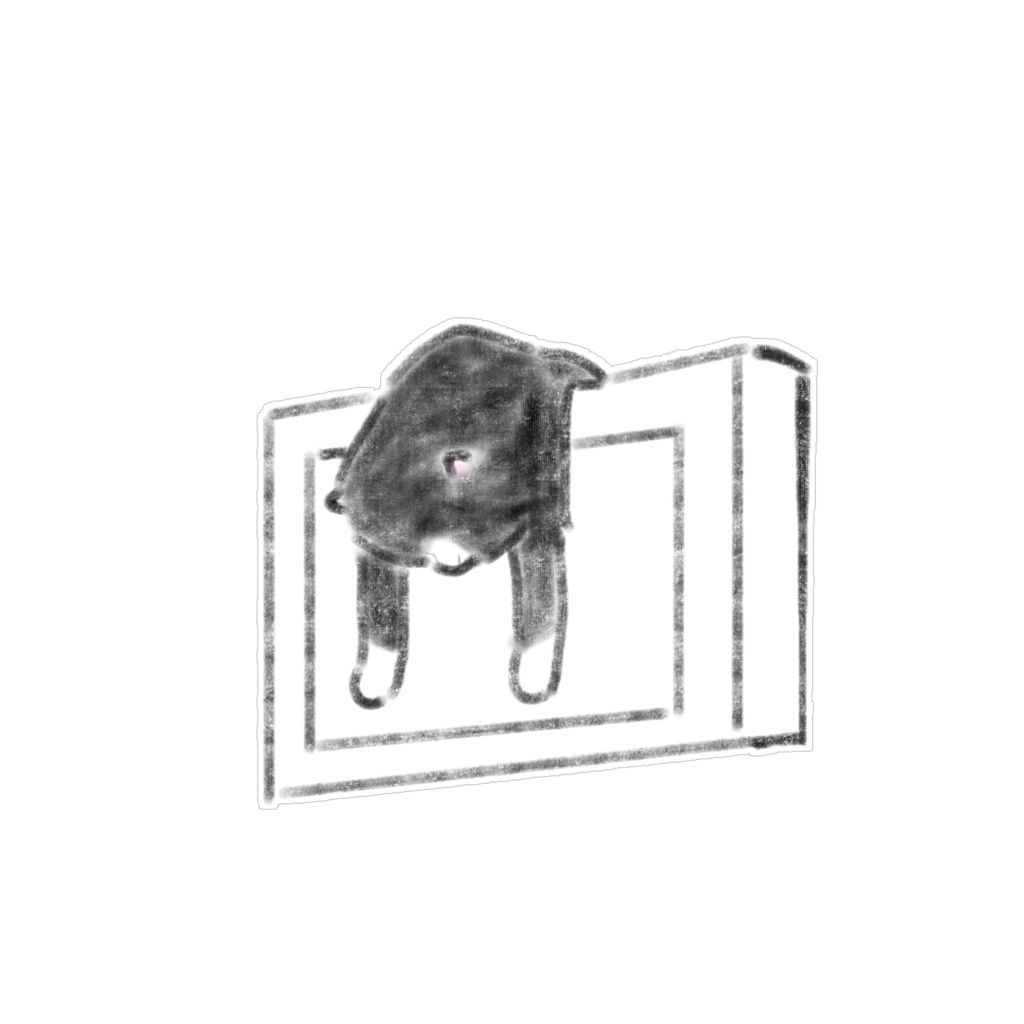 【PNG素材】シュールで可愛い黒猫&灰猫のイラスト15種セット【デジタルステッカー/Web用】