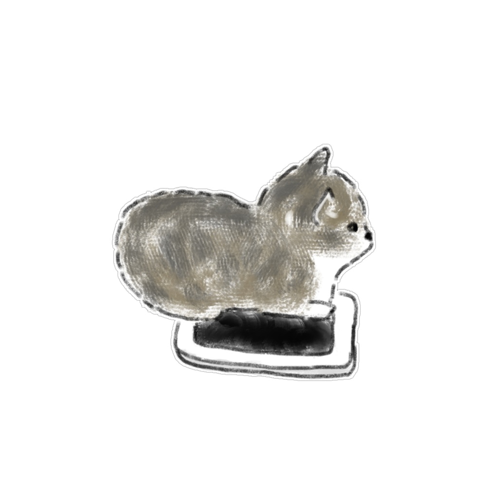 【PNG素材】シュールで可愛い黒猫&灰猫のイラスト15種セット【デジタルステッカー/Web用】