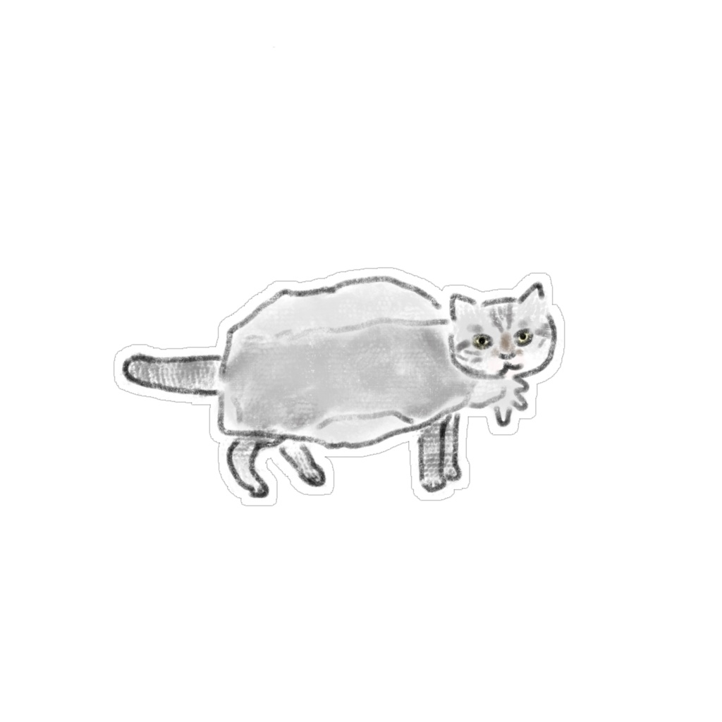 【PNG素材】シュールで可愛い黒猫&灰猫のイラスト15種セット【デジタルステッカー/Web用】