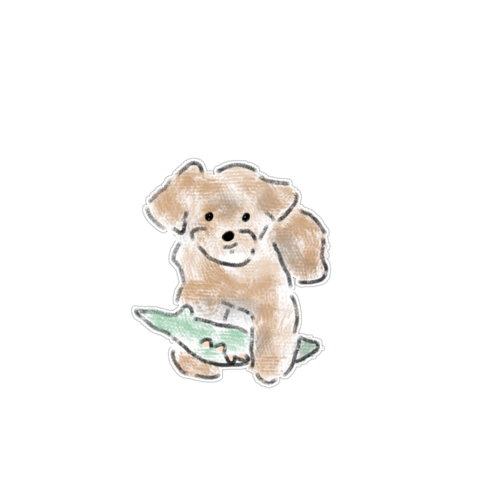【PNG素材】ふわもこトイプードル&犬のイラスト15種セット【デジタルステッカー/Web用】
