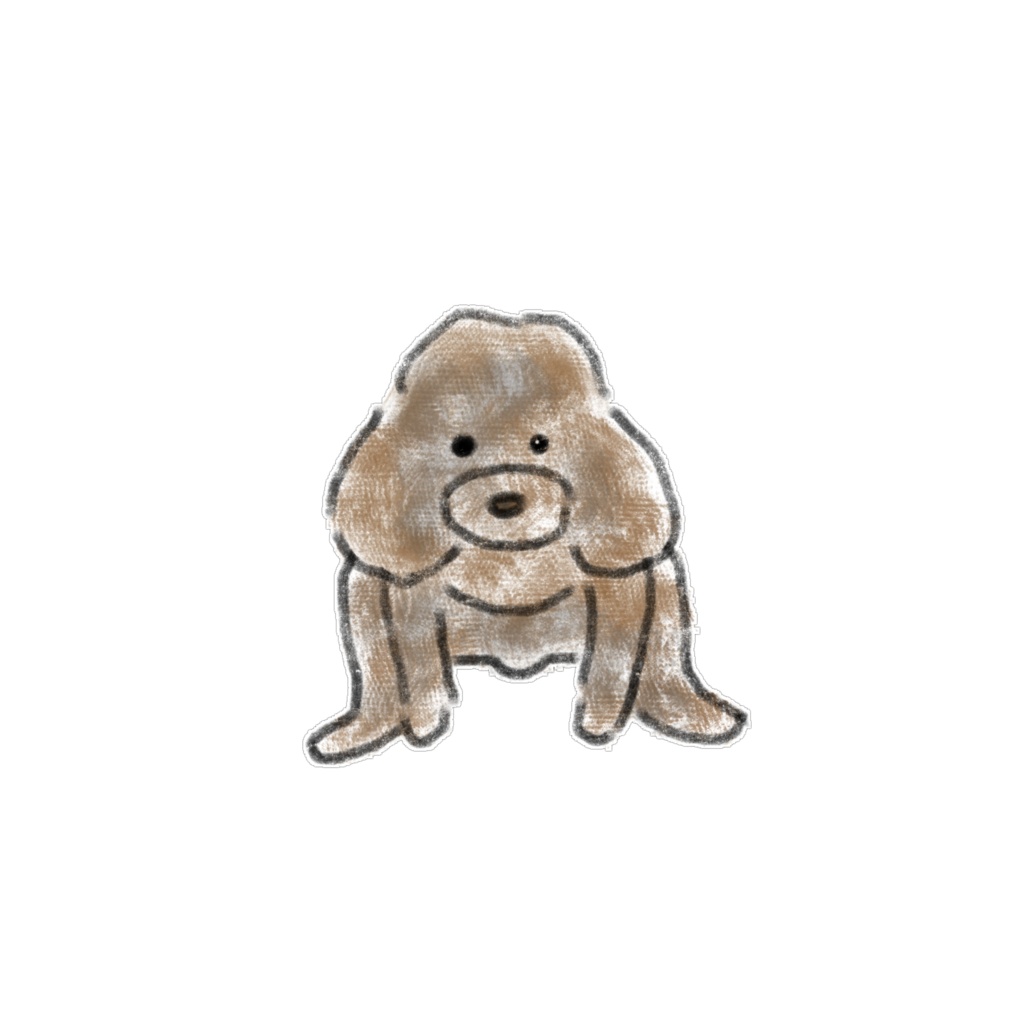 【PNG素材】ふわもこトイプードル&犬のイラスト15種セット【デジタルステッカー/Web用】