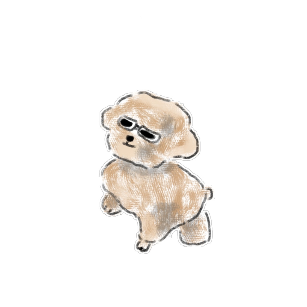 【PNG素材】ふわもこトイプードル&犬のイラスト15種セット【デジタルステッカー/Web用】