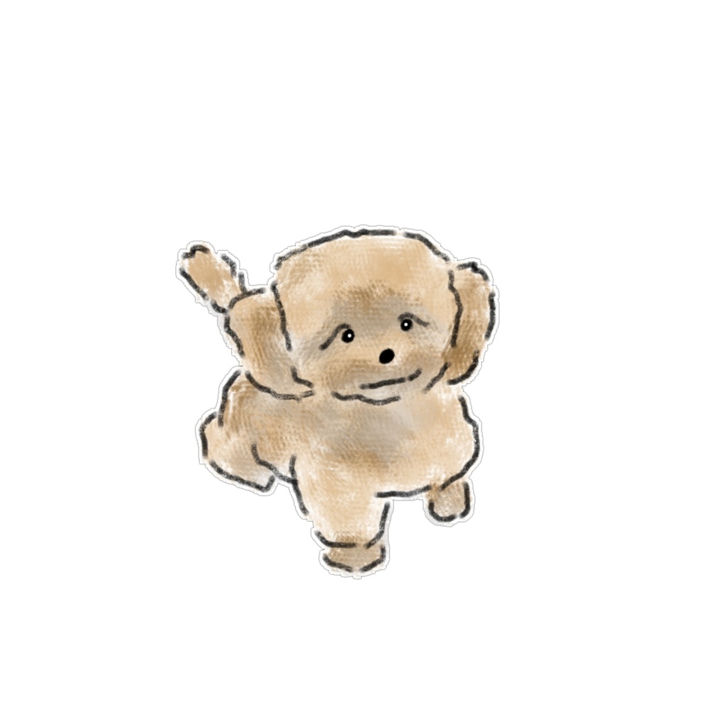 【PNG素材】ふわもこトイプードル&犬のイラスト15種セット【デジタルステッカー/Web用】