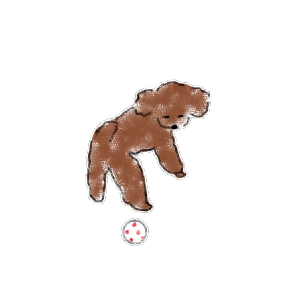 【PNG素材】ふわもこトイプードル&犬のイラスト15種セット【デジタルステッカー/Web用】