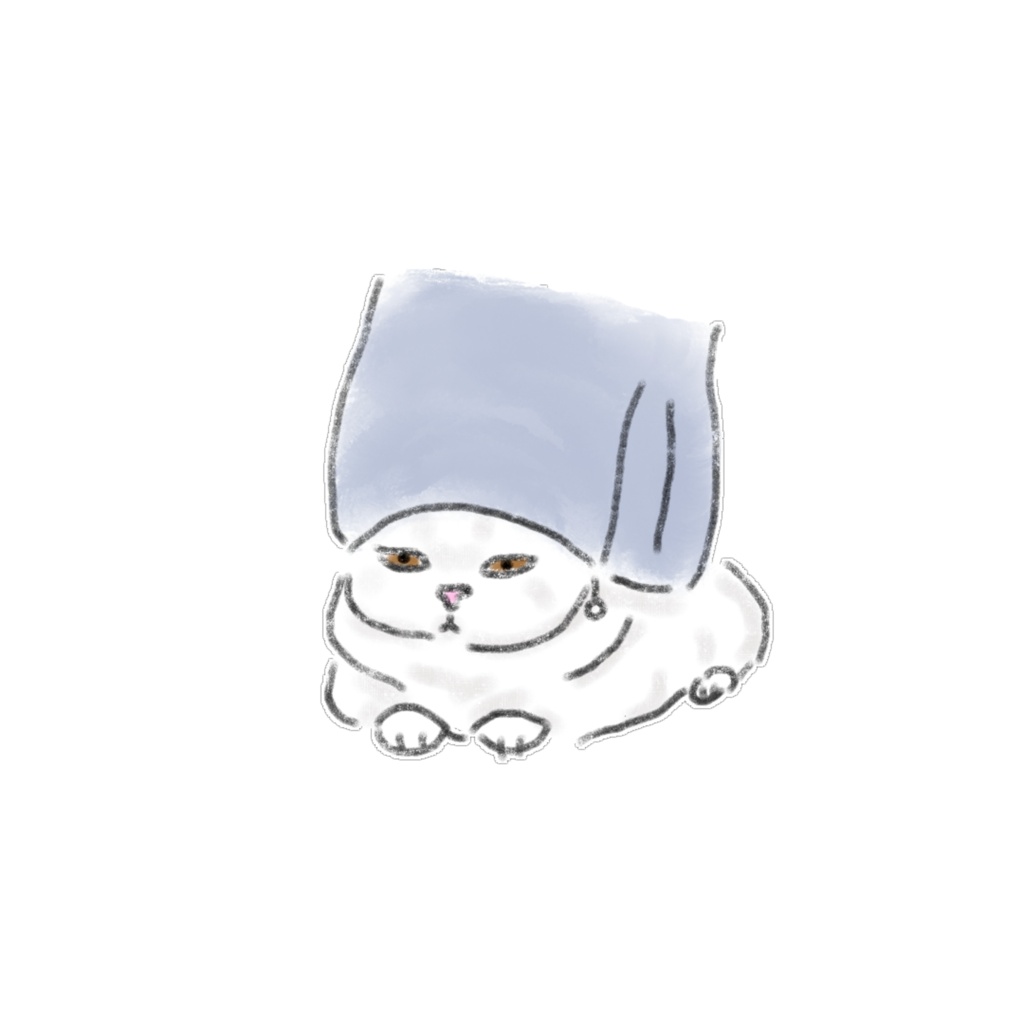 【PNG素材】愛らしくてシュールな猫のイラスト15種セット【デジタルステッカー/Web用】