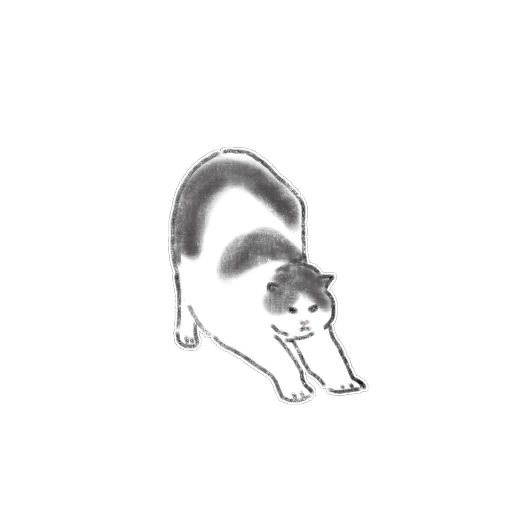 【PNG素材】愛らしくてシュールな猫のイラスト15種セット【デジタルステッカー/Web用】