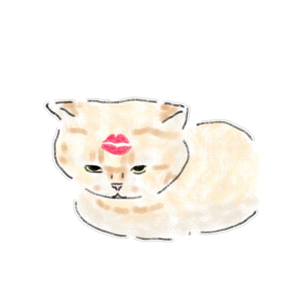 【PNG素材】愛らしくてシュールな猫のイラスト15種セット【デジタルステッカー/Web用】