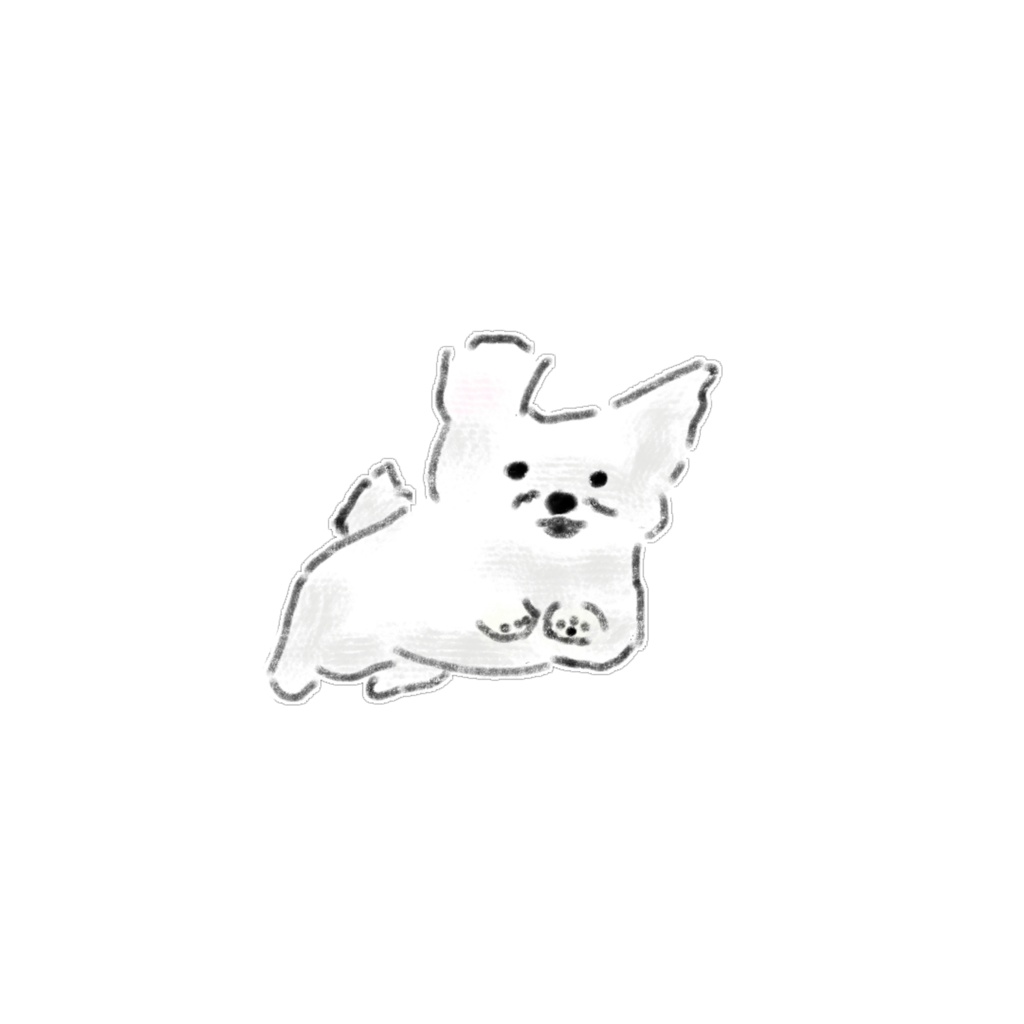 【商用利用可】おしゃれで可愛い白い犬のイラスト素材15選(透明PNG) / ゆるかわワンちゃん デジタルステッカー