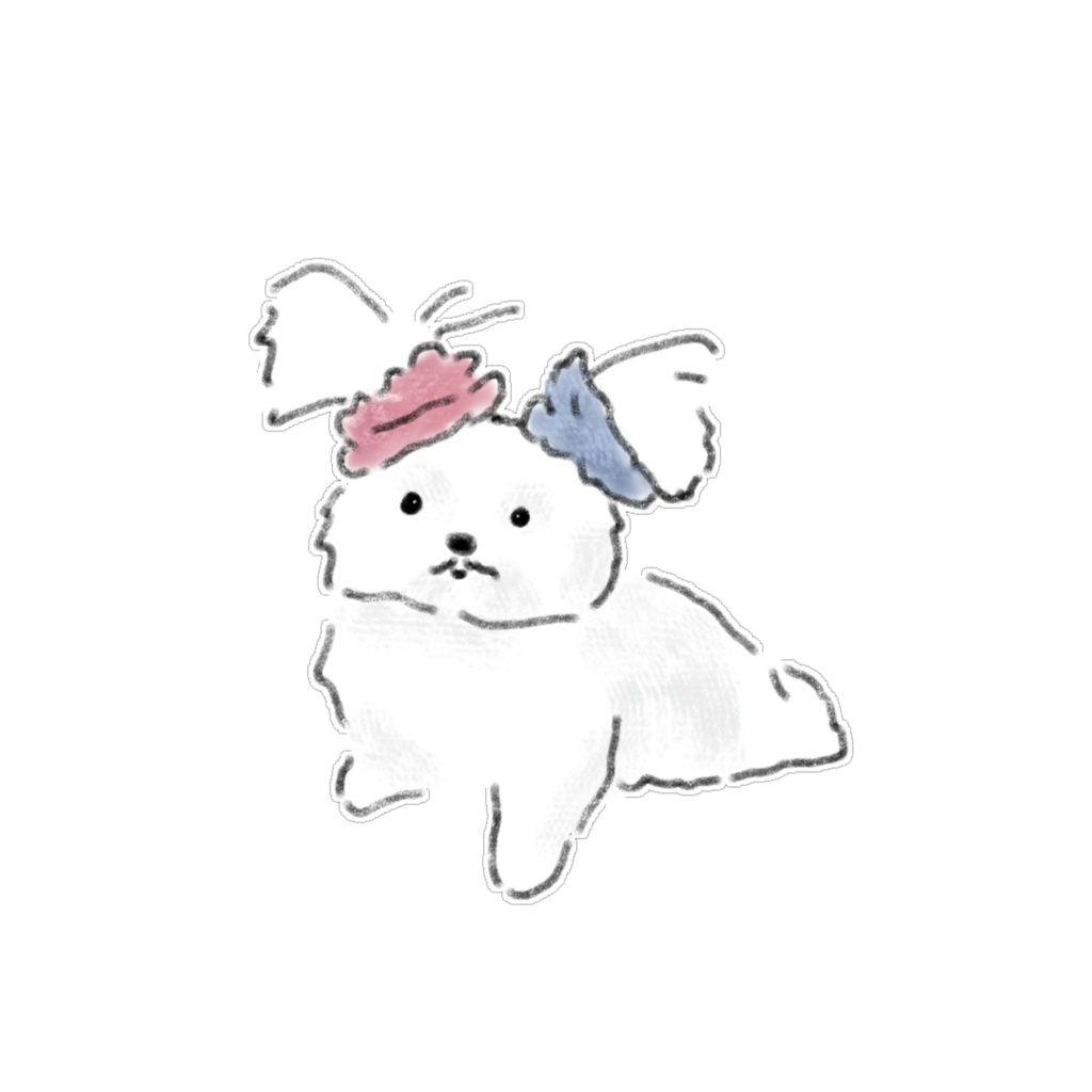 【商用利用可】おしゃれで可愛い白い犬のイラスト素材15選(透明PNG) / ゆるかわワンちゃん デジタルステッカー