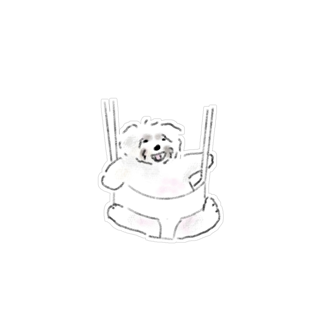 【商用利用可】おしゃれで可愛い白い犬のイラスト素材15選(透明PNG) / ゆるかわワンちゃん デジタルステッカー