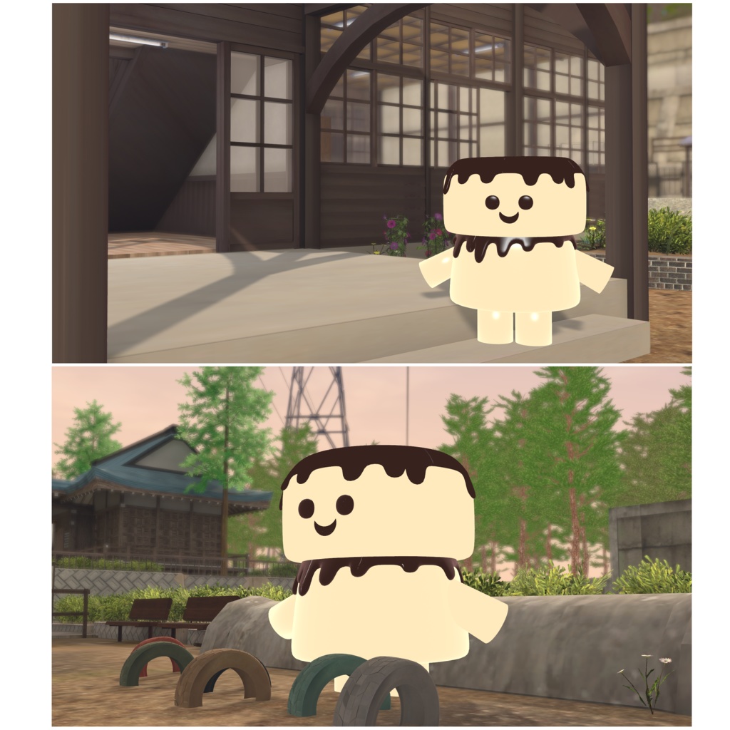 VRChat使用想定3D小物モデル/チーズケーキマシュマロマン