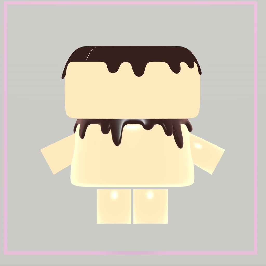 VRChat使用想定3D小物モデル/チーズケーキマシュマロマン