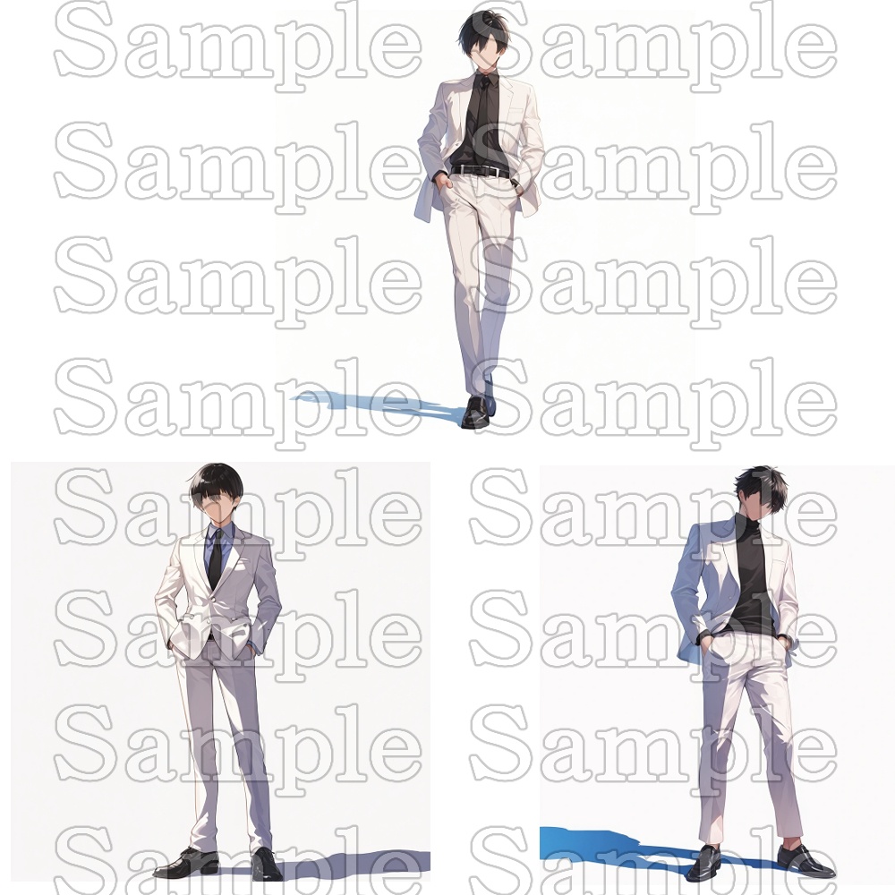 【トレス用】スーツ男性ポーズ集【立ち編】32ポーズ