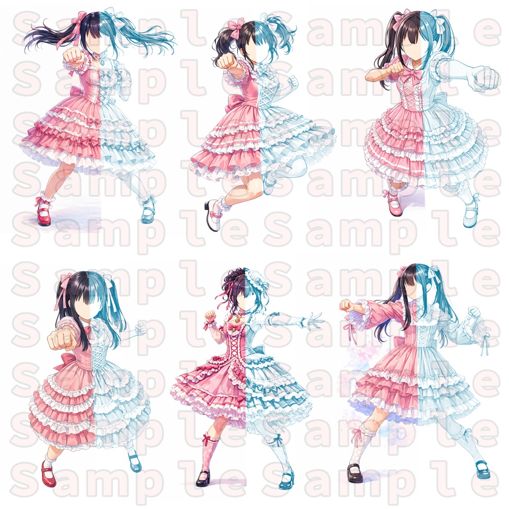 戦うゴスロリちゃん【イラスト素材集】 合計60枚