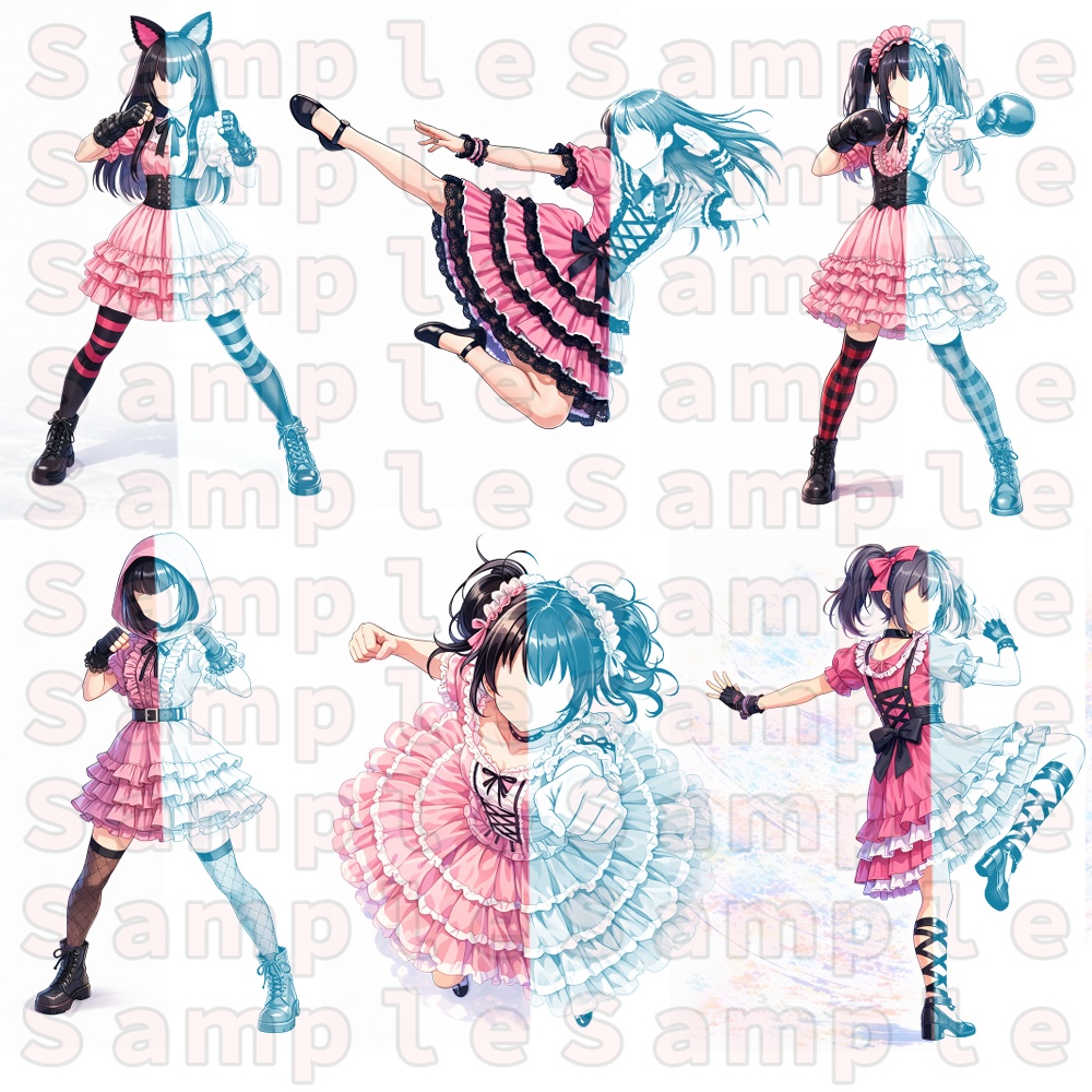 戦うゴスロリちゃん【イラスト素材集】 合計60枚