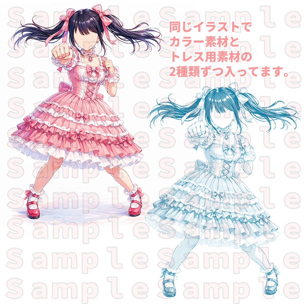 戦うゴスロリちゃん【イラスト素材集】 合計60枚