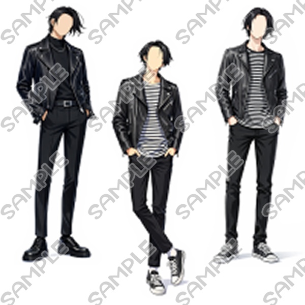 【トレス用】ライダースジャケットを着た男性【無料版/有料版】