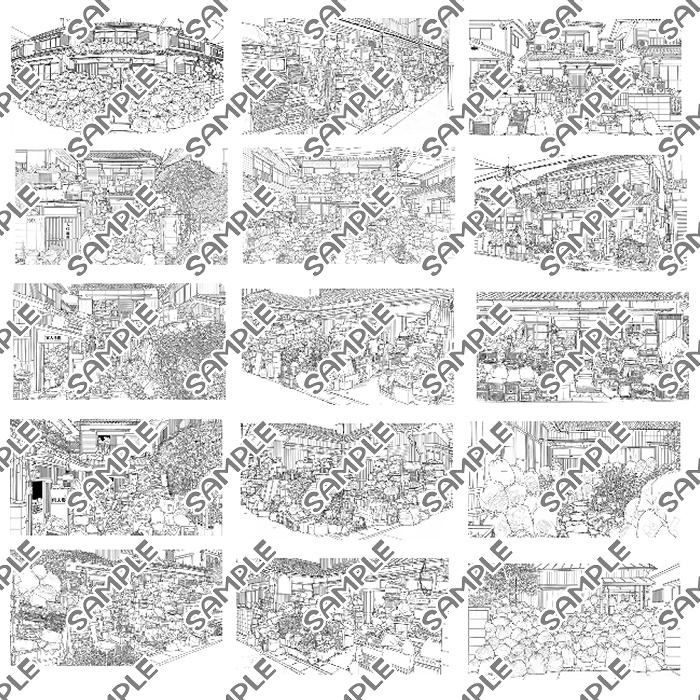 【背景素材集】ゴミ屋敷 カラー/モノクロ 合計30種