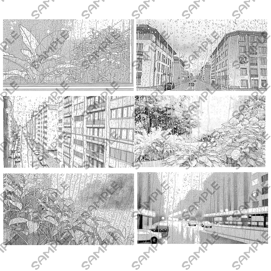 【カラー/モノクロ】雨の日の窓