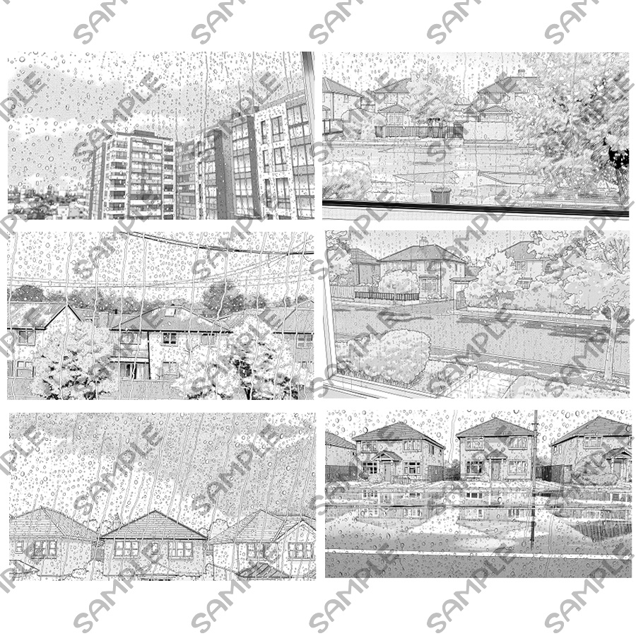 【カラー/モノクロ】雨の日の窓