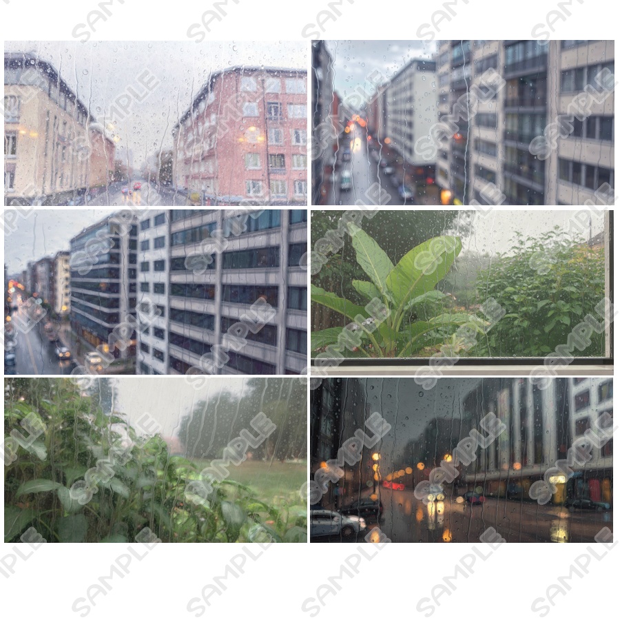 【カラー/モノクロ】雨の日の窓