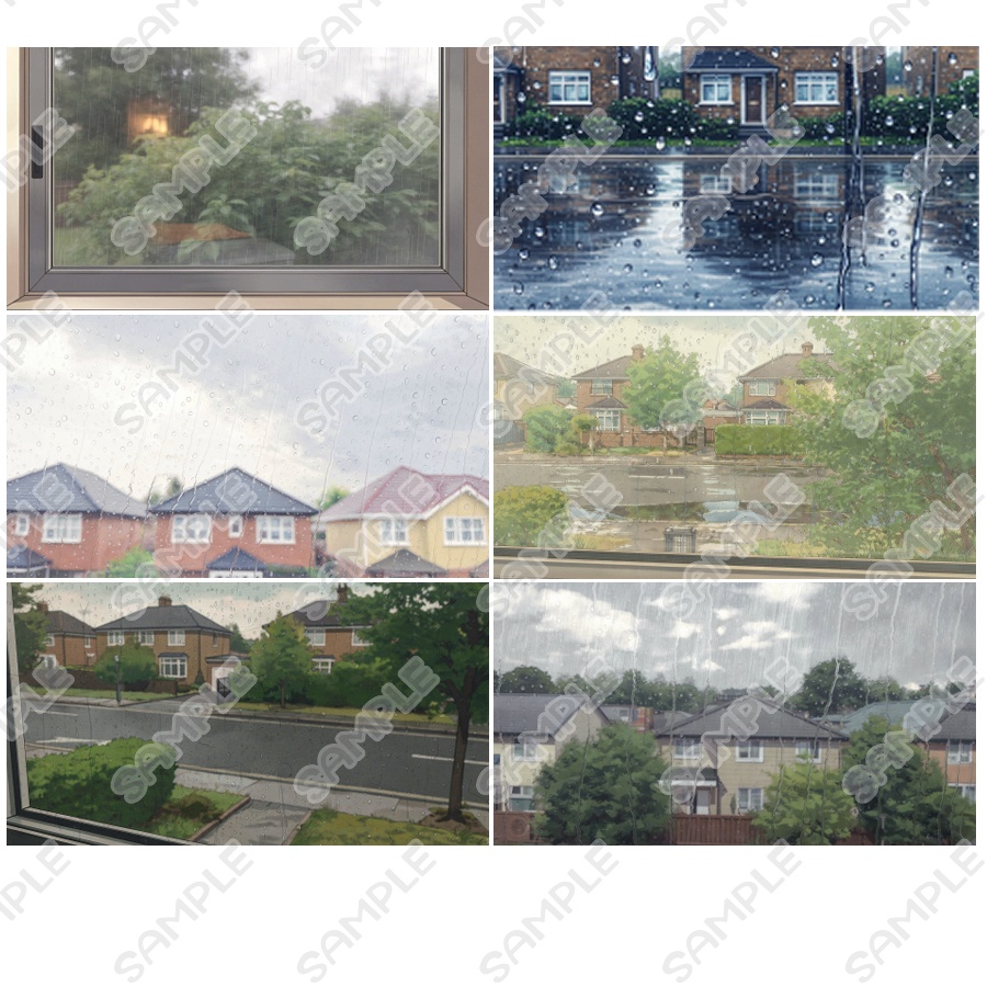 【カラー/モノクロ】雨の日の窓