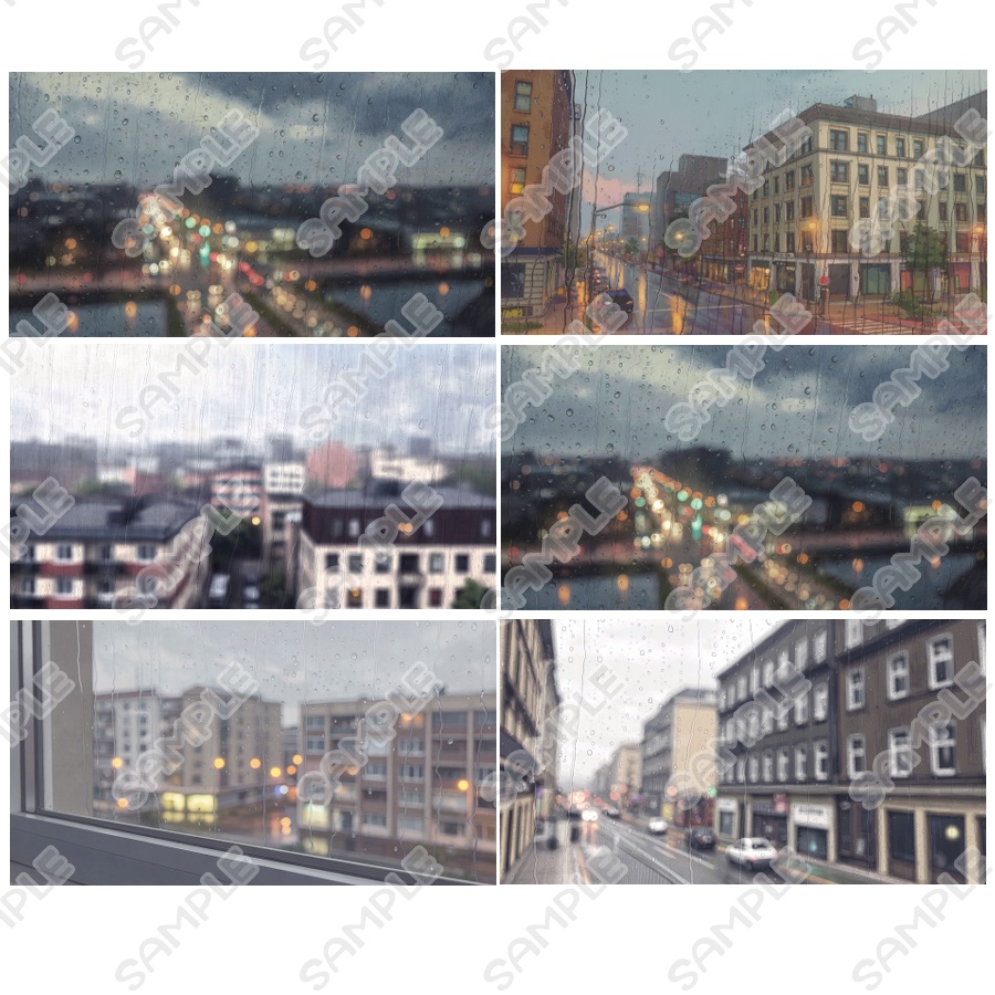 【カラー/モノクロ】雨の日の窓