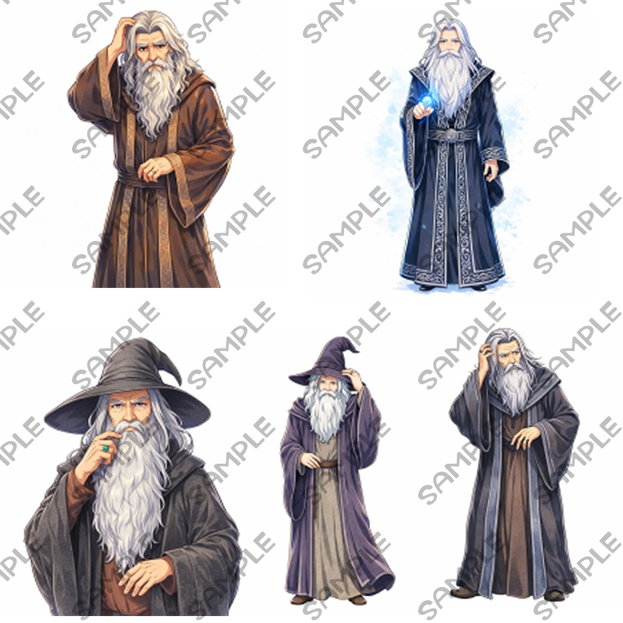 【トレスOK】魔法使いポーズ集【モノクロ/カラー】