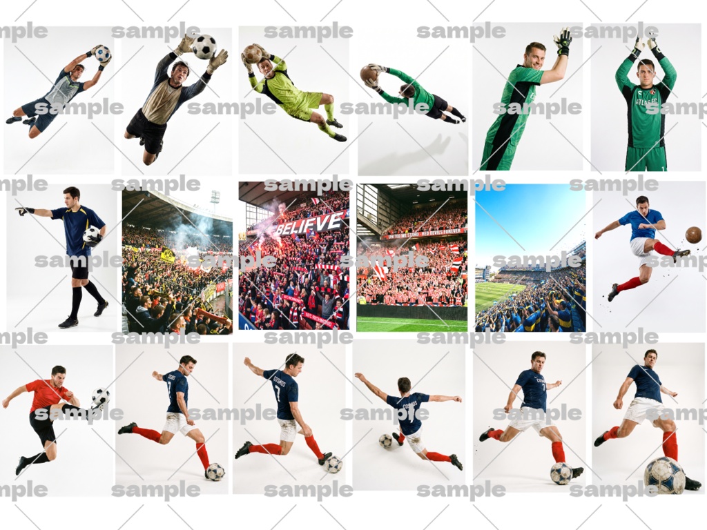 【トレスOK】サッカーポーズ集 写真+線画イラストセット合計106枚