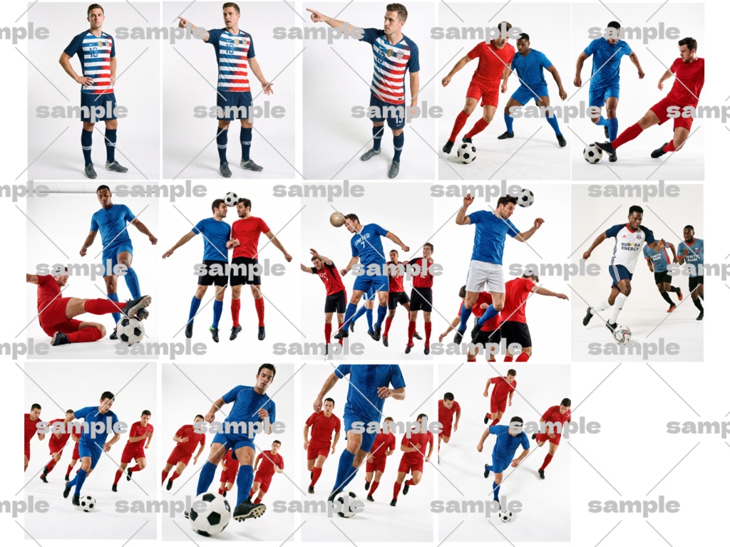 【トレスOK】サッカーポーズ集 写真+線画イラストセット合計106枚
