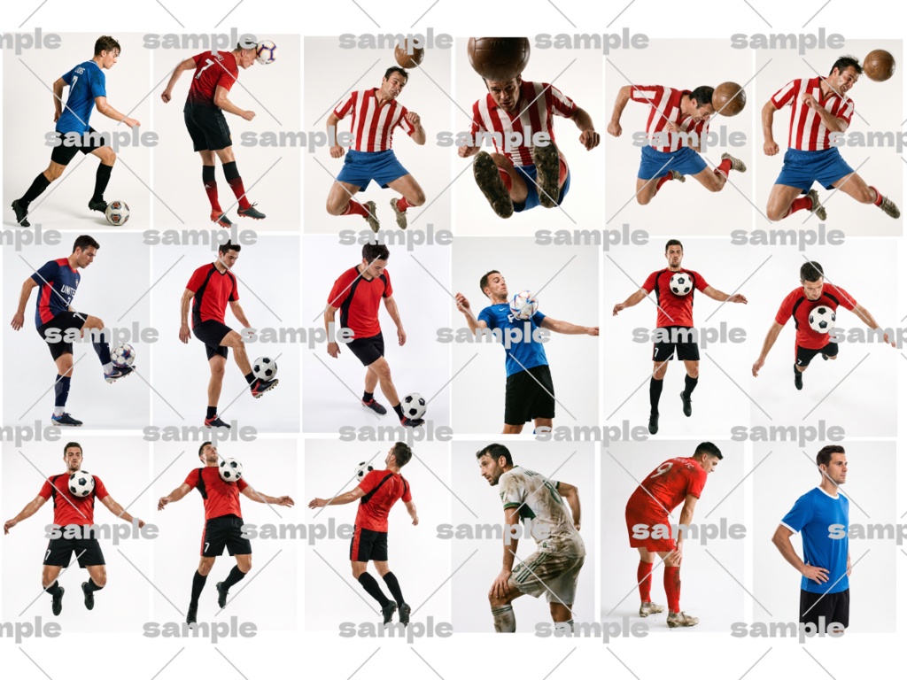 【トレスOK】サッカーポーズ集 写真+線画イラストセット合計106枚