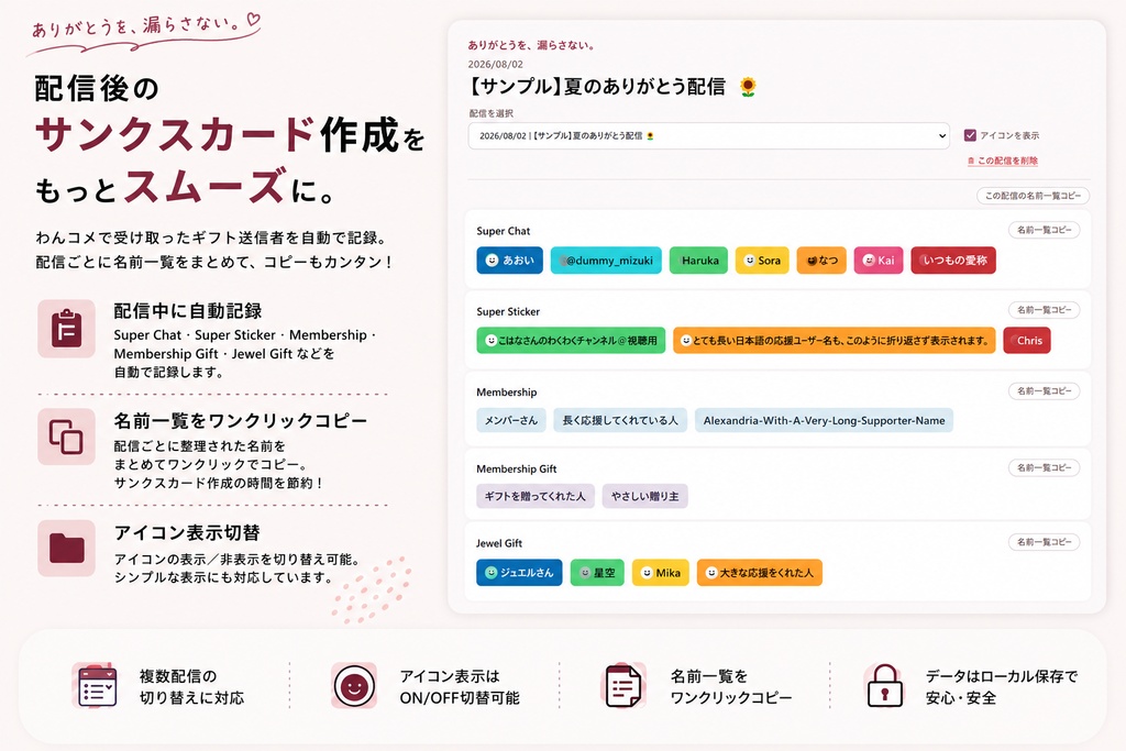 Thanks Card Reporter｜サンクスカード作成支援プラグイン（わんコメ）
