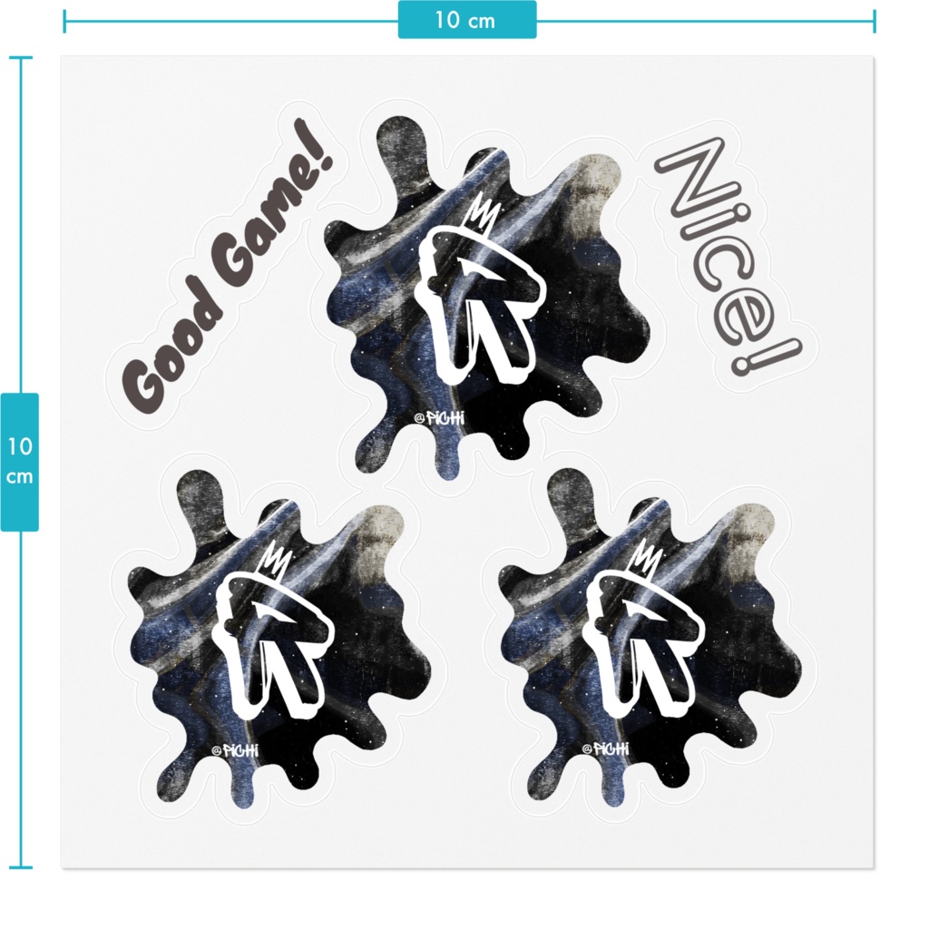 【3個入り】カッコインク!イニシャルRのインクの形ステッカー(とうめい)