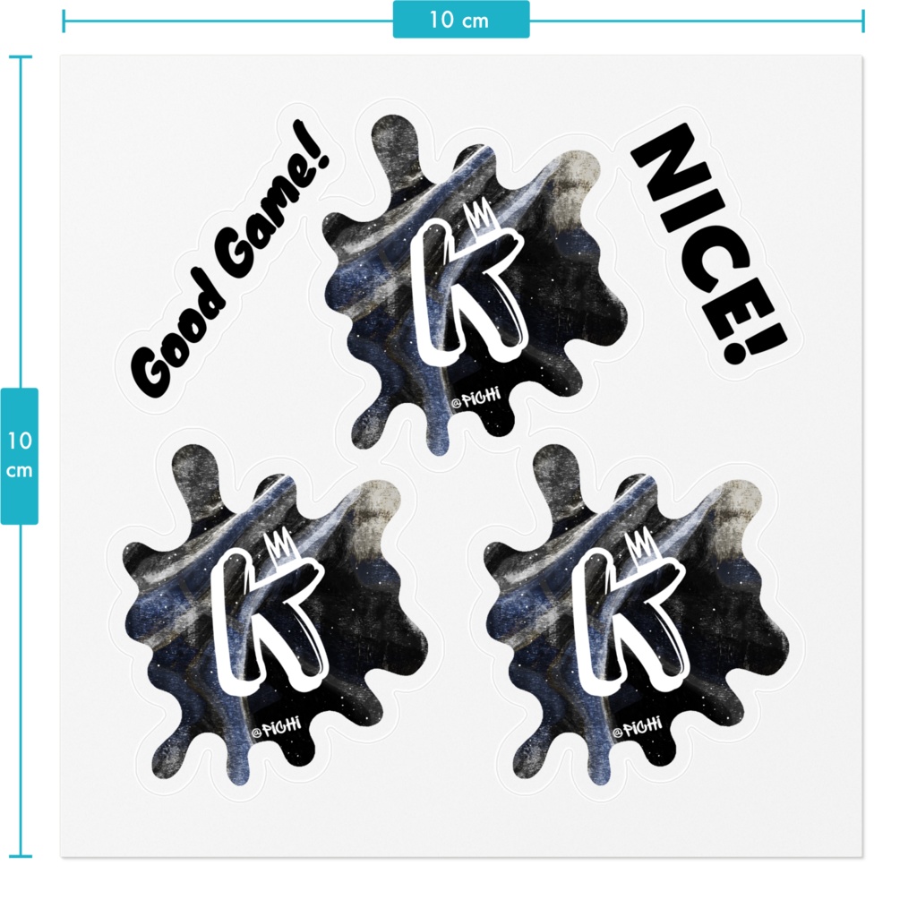 【3個入り】カッコインク!イニシャルKのインクの形ステッカー(とうめい)