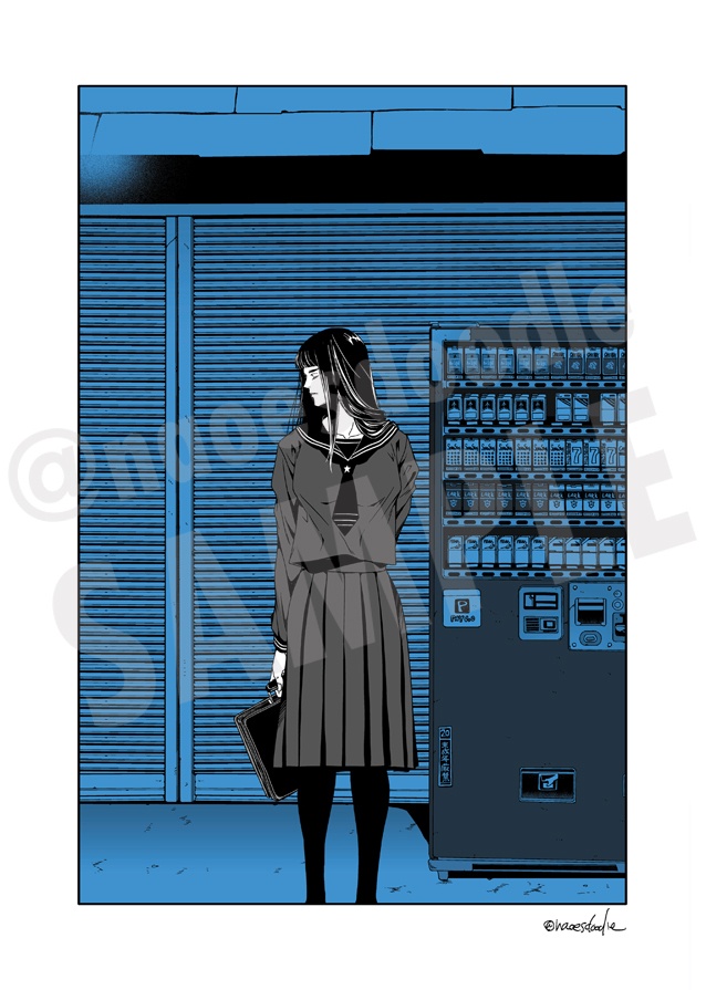 A4判_2枚組イラストカード(青)