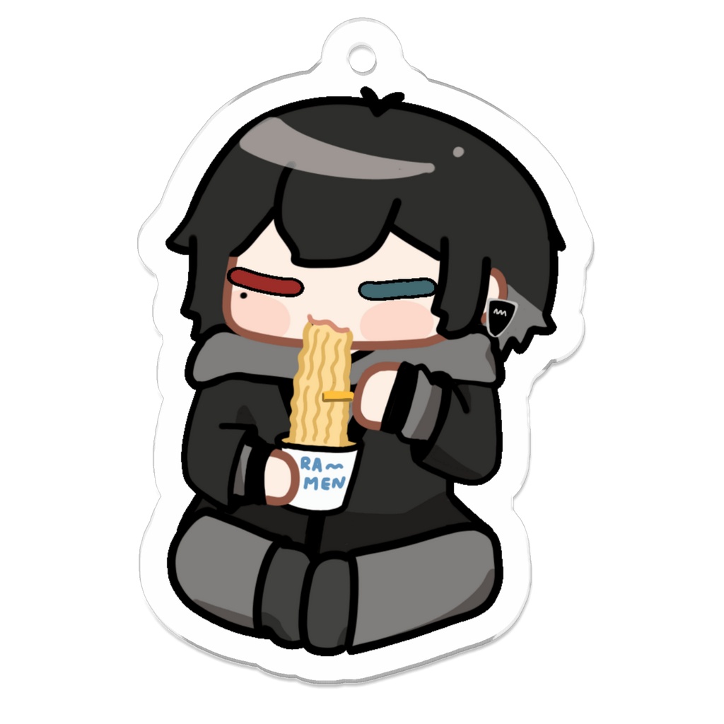 ラーメンを食べる音箱アクキー
