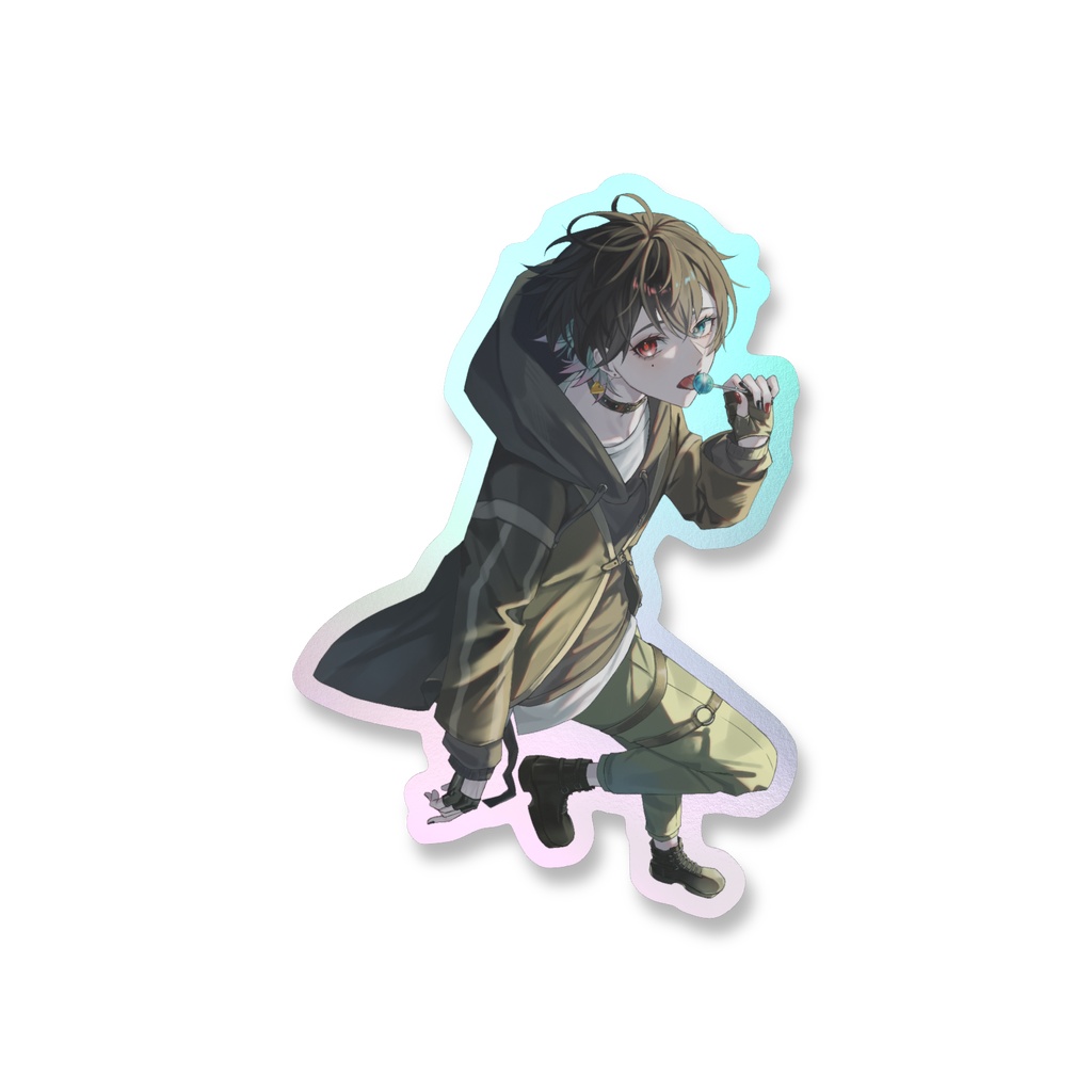 飴を持った音箱イラストステッカー