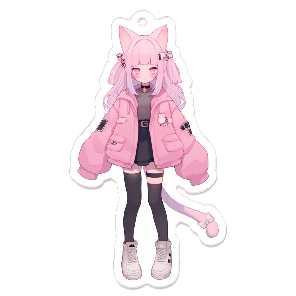 月猫るるモチーフアクリルキーホルダー