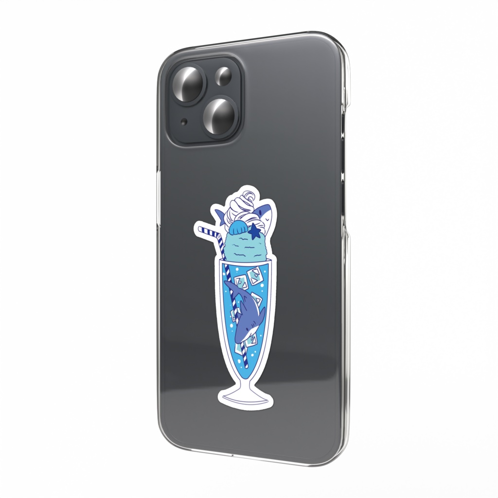 クリームソーダ×サメちゃんスマホステッカー