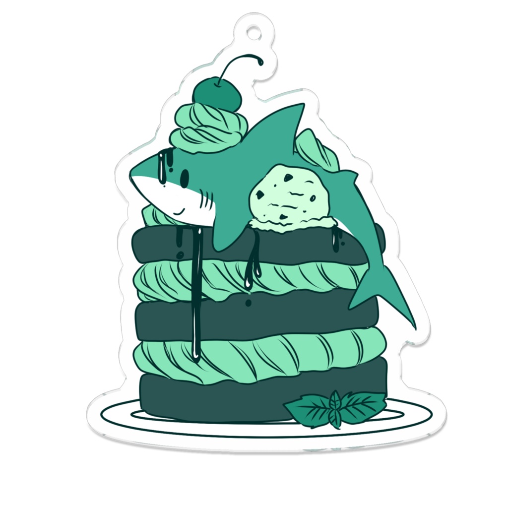 パンケーキ×サメちゃんアクリルキーホルダー