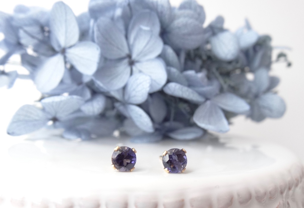 アイオライト&K14gf 一粒ピアス