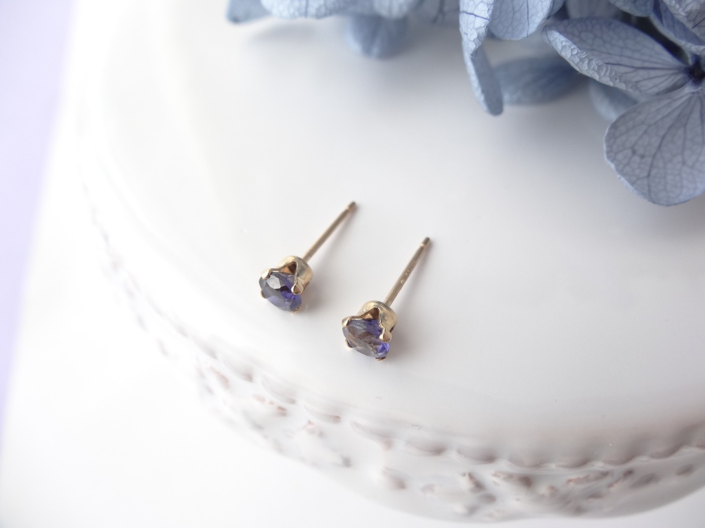 アイオライト&K14gf 一粒ピアス