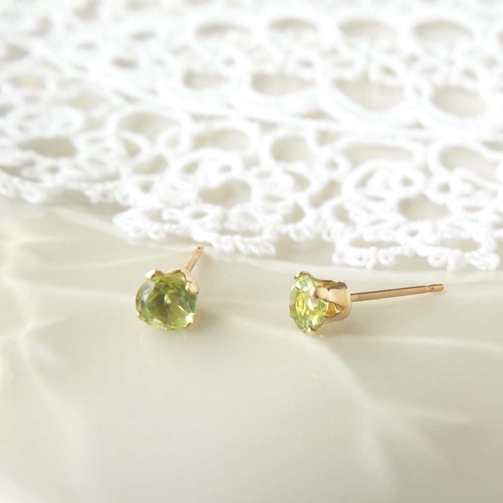 ペリドット&K14gf 一粒ピアス