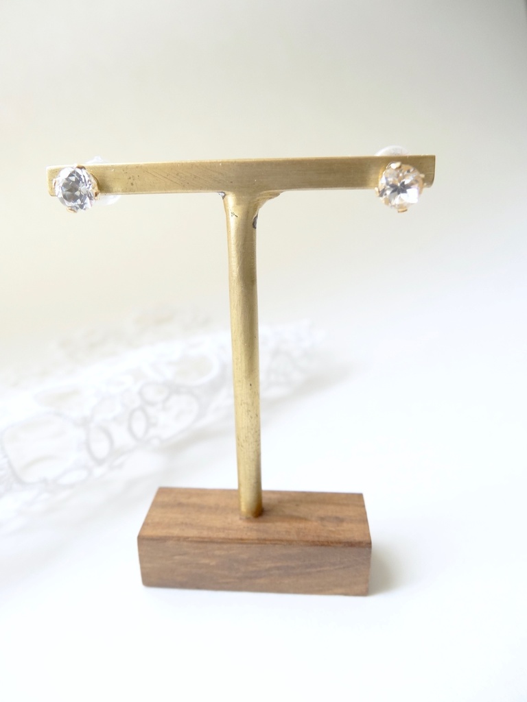 ホワイトトパーズ &K14gf 一粒ピアス