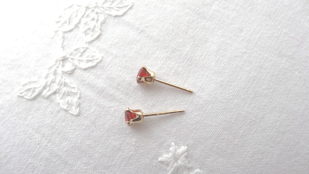 ガーネット&K14gf 一粒ピアス