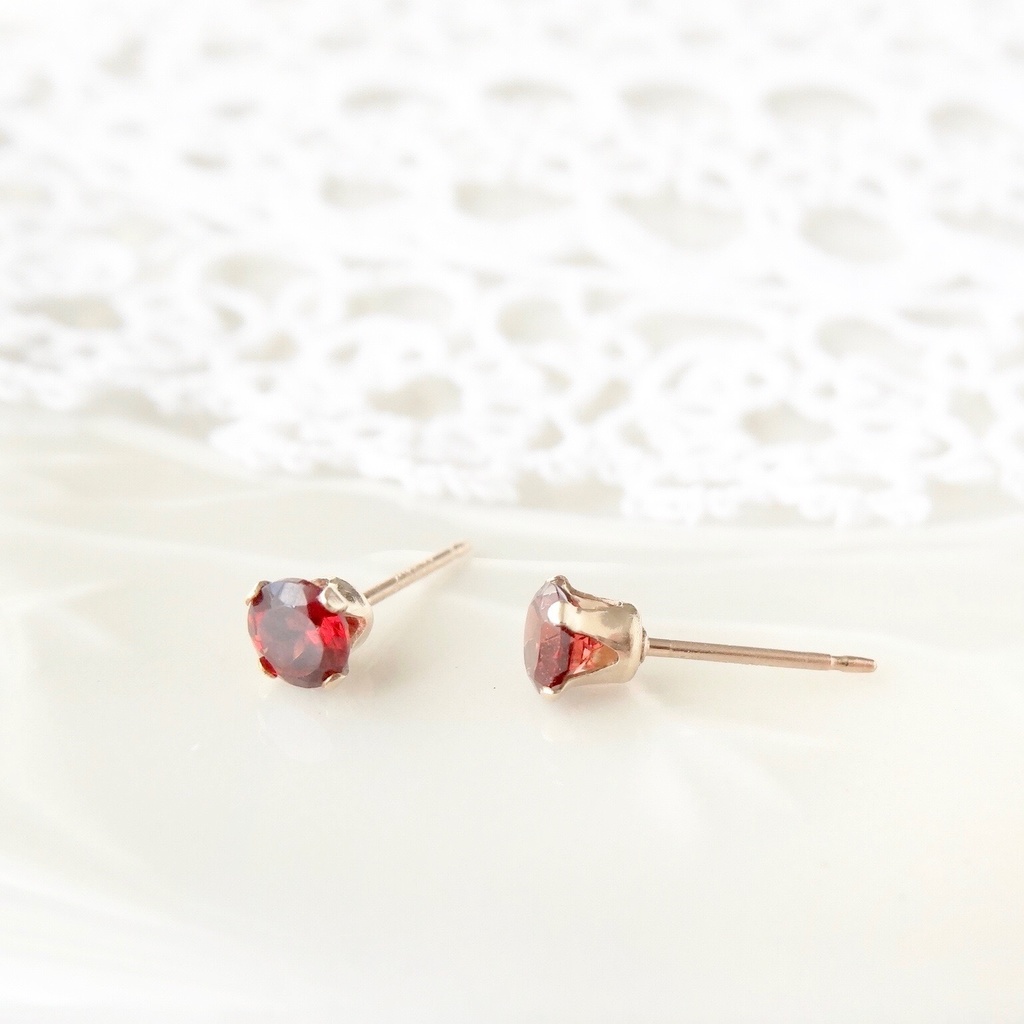 ガーネット&K14gf 一粒ピアス