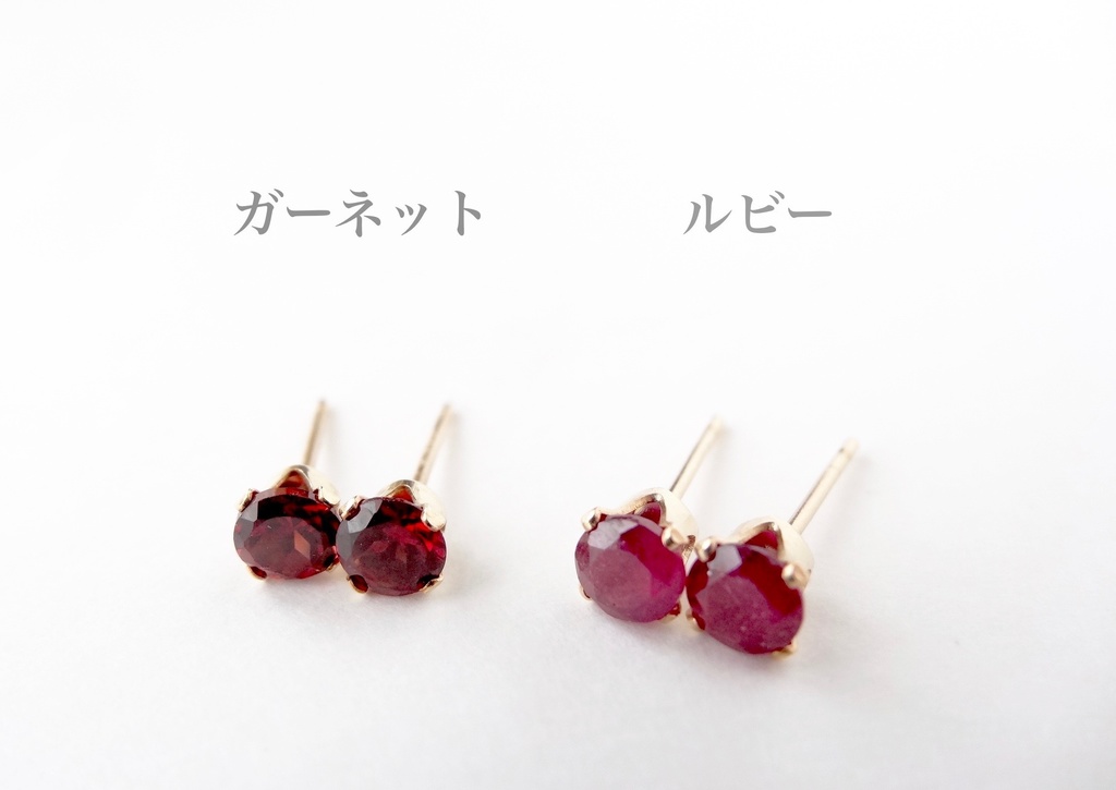 ガーネット&K14gf 一粒ピアス