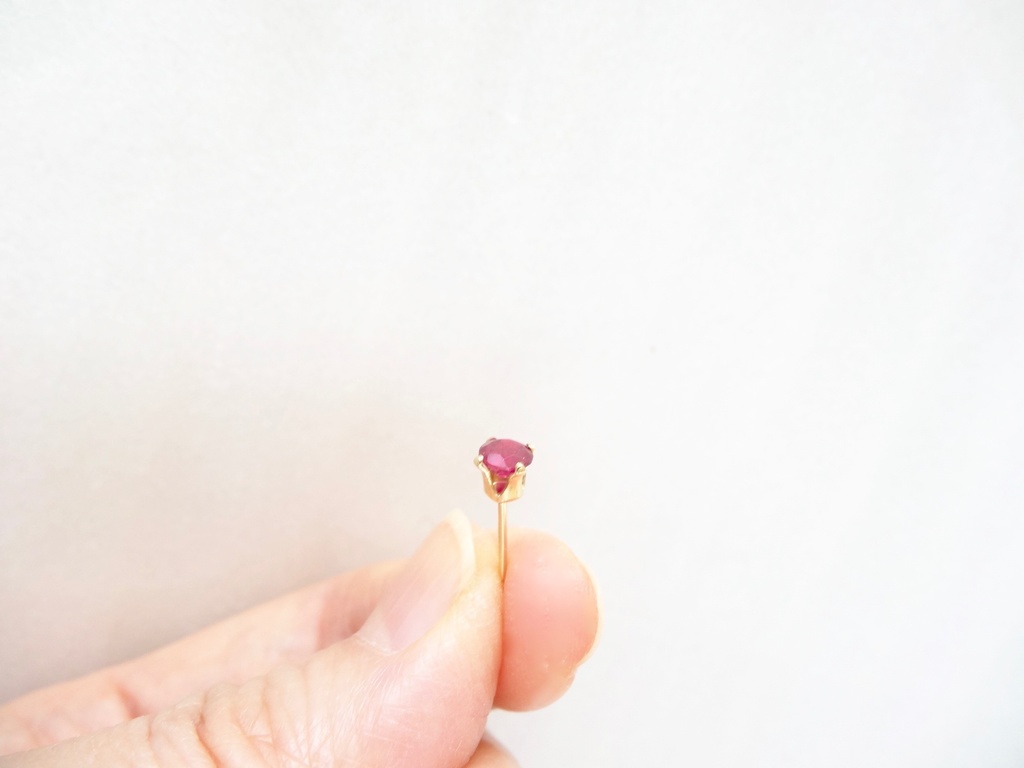 ルビー&K14gf 一粒ピアス